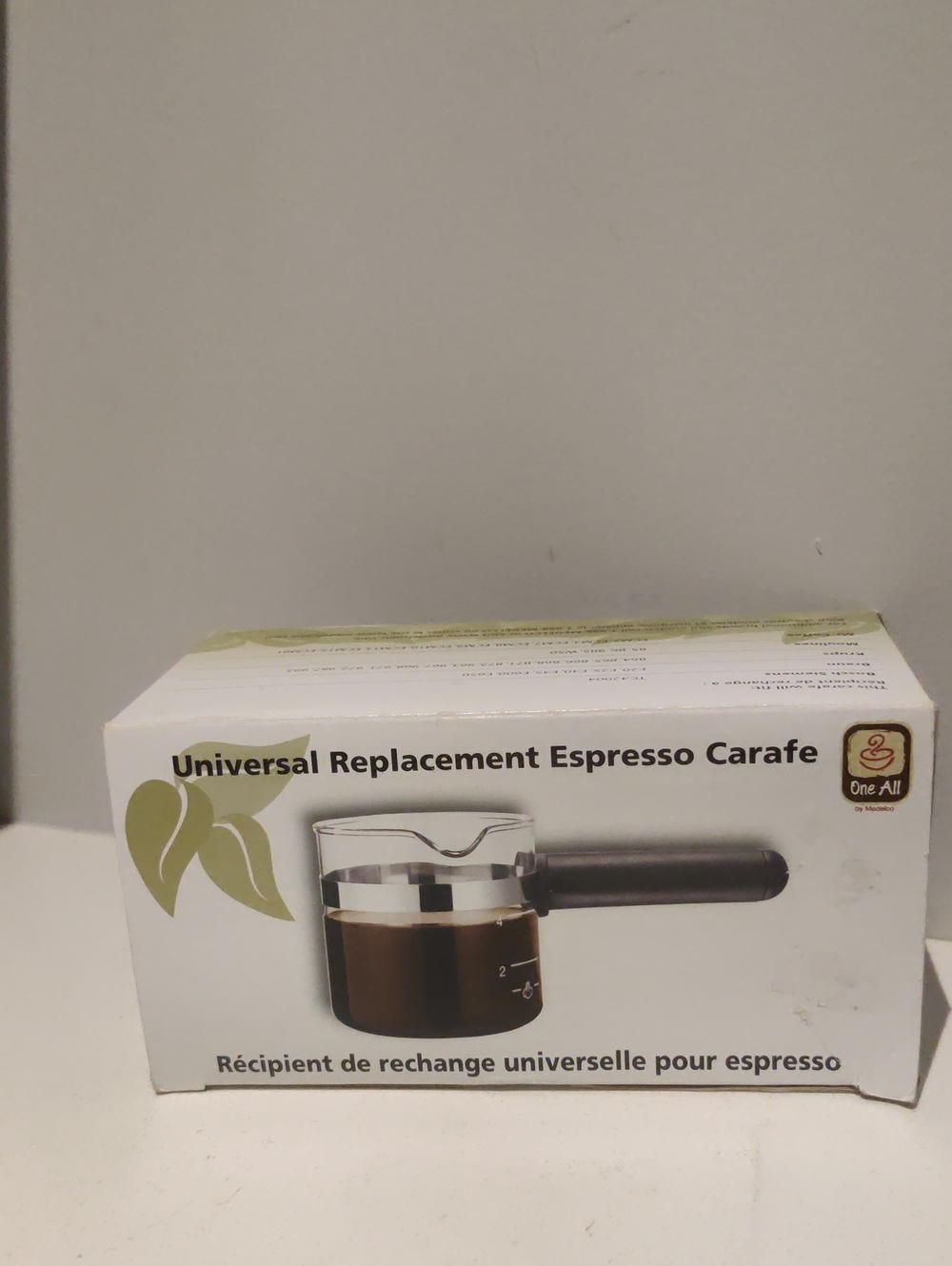 Medelco 4 Cup Universal Glass Espresso Replacement Carafe Black